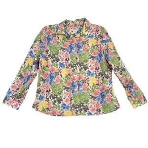 ORVIS 100% Cotton Long Sleeve Button Up Floral Wrinkle Resistant Shirt Size 20